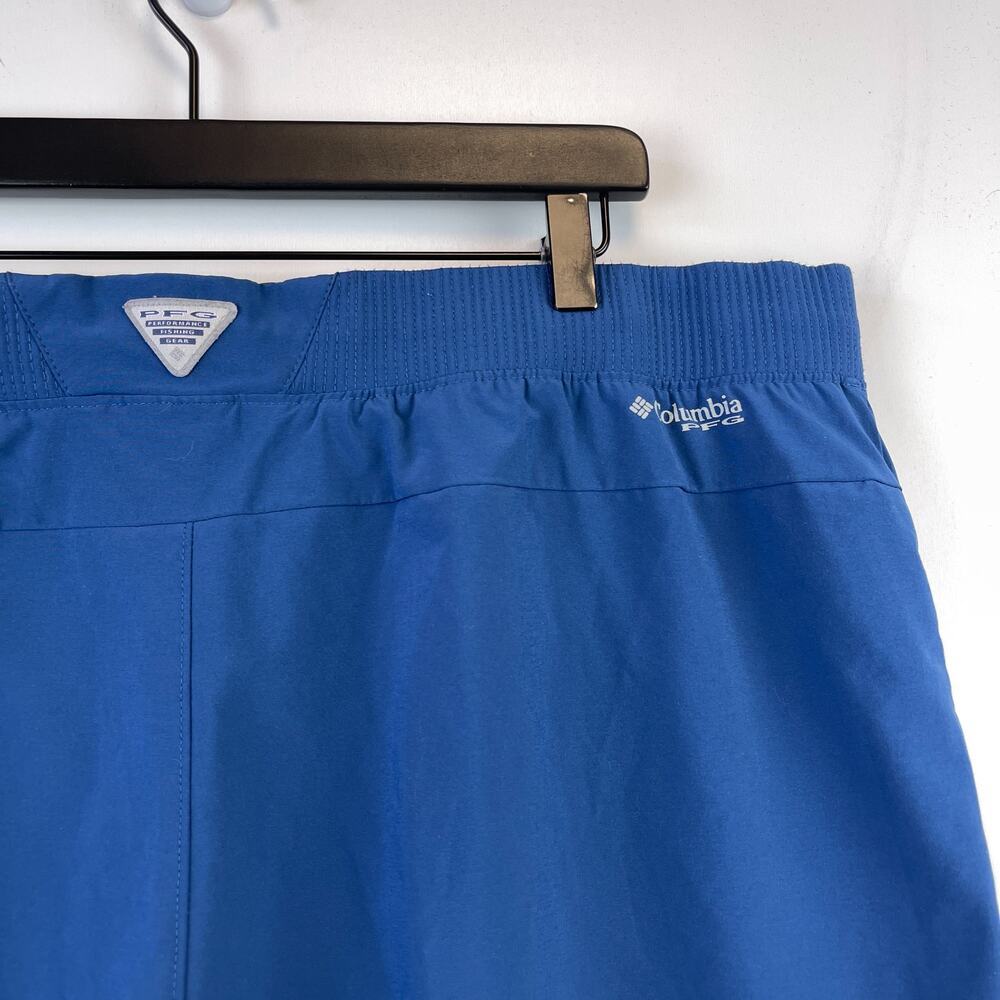 Columbia Womens XXL 2XL PFG Fishing Shorts High Rise 5” Blue Stretch - Picture 4 of 9